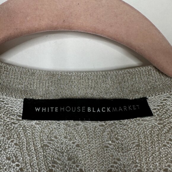 2/$30 White House Black Market Metallic Knit Open Cardigan Duster XS #A0672 - Picture 5 of 8